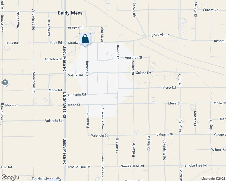 map of restaurants, bars, coffee shops, grocery stores, and more near 10014 La Panto Road in Victorville