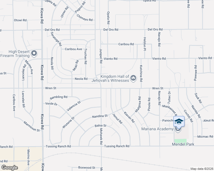 map of restaurants, bars, coffee shops, grocery stores, and more near 21338 Wren Street in Apple Valley