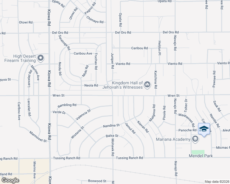 map of restaurants, bars, coffee shops, grocery stores, and more near 21338 Wren Street in Apple Valley