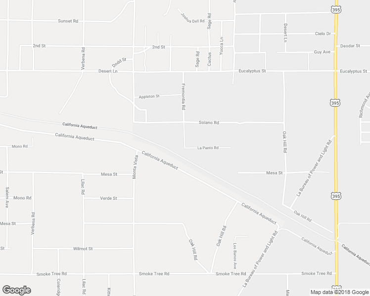 map of restaurants, bars, coffee shops, grocery stores, and more near 9915 La Panto Road in Victorville