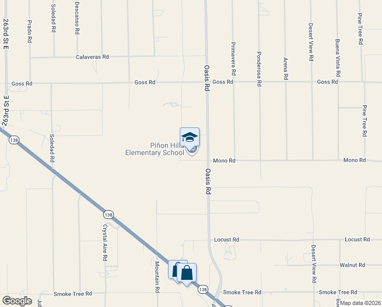 map of restaurants, bars, coffee shops, grocery stores, and more near 878 Mono Road in Piñon Hills