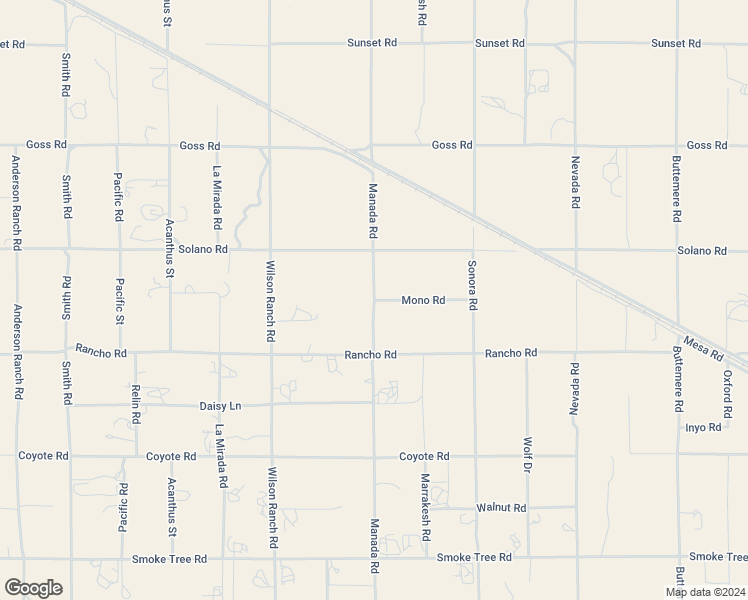 map of restaurants, bars, coffee shops, grocery stores, and more near Manada Road in Phelan