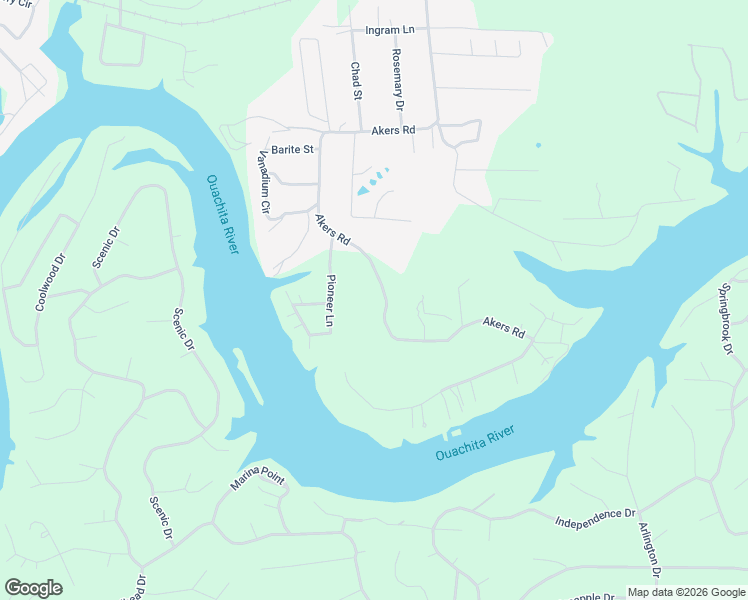 map of restaurants, bars, coffee shops, grocery stores, and more near 978 Akers Road in Hot Springs