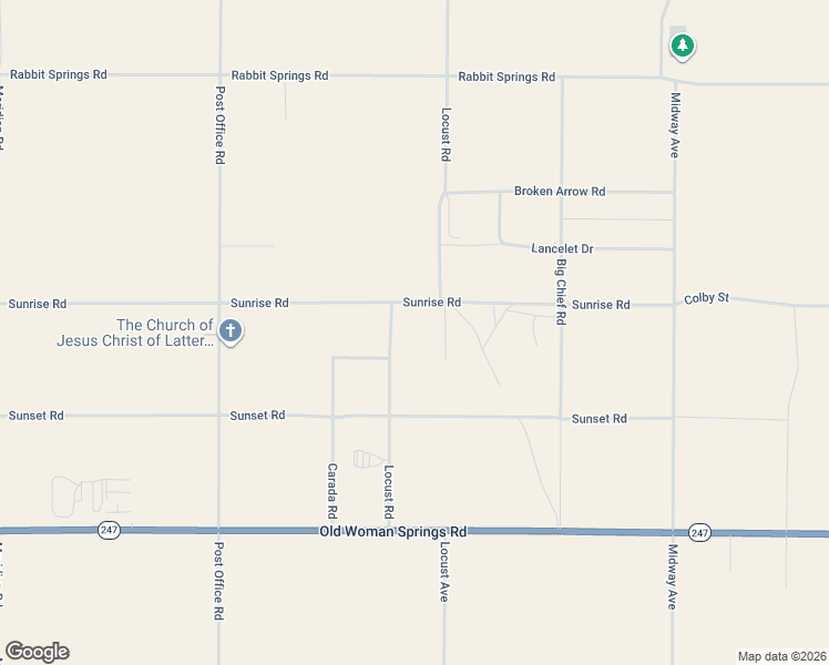 map of restaurants, bars, coffee shops, grocery stores, and more near 34428 Sunrise Road in Lucerne Valley