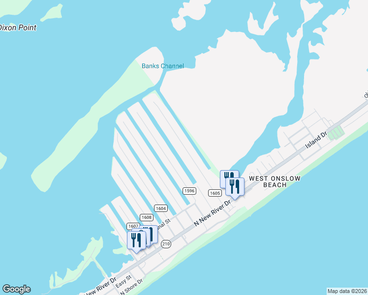 map of restaurants, bars, coffee shops, grocery stores, and more near 9061 West 9th Street in Surf City