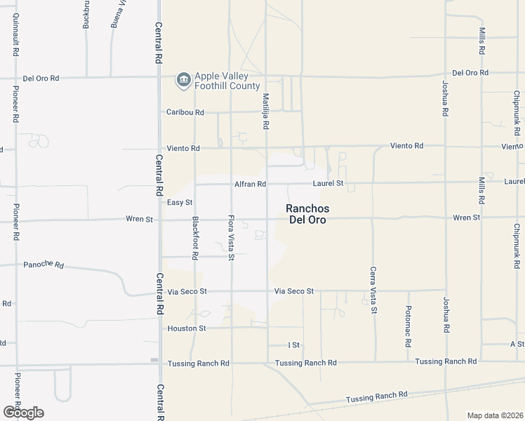 map of restaurants, bars, coffee shops, grocery stores, and more near 10912 Matilija Road in Apple Valley