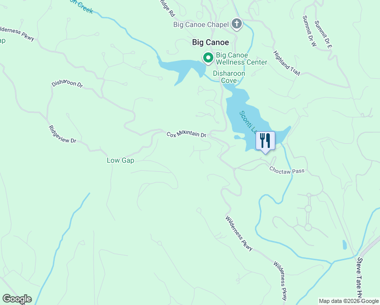 map of restaurants, bars, coffee shops, grocery stores, and more near Hillside Way in Pickens County