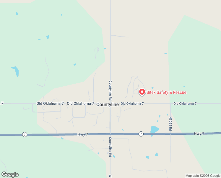 map of restaurants, bars, coffee shops, grocery stores, and more near Countyline Road in Ratliff City