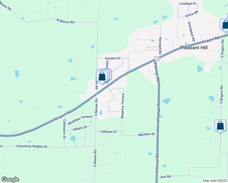 map of restaurants, bars, coffee shops, grocery stores, and more near 122 Regency Terrace in Hot Springs