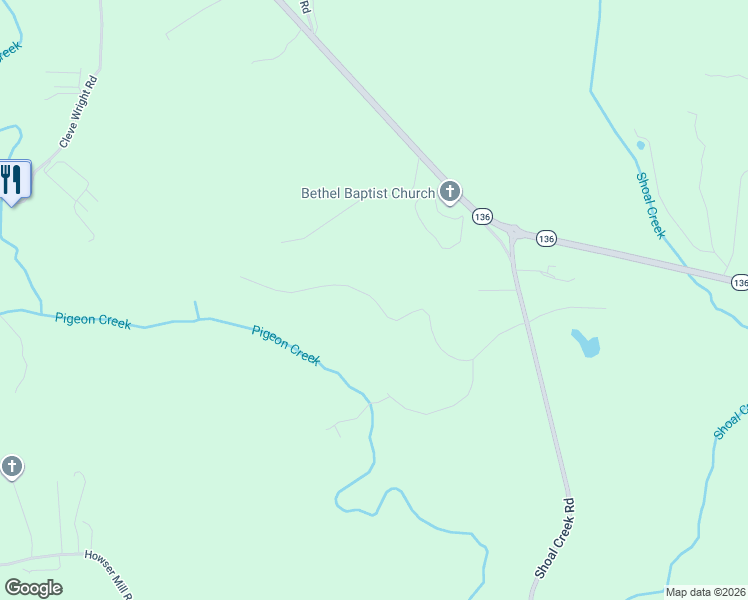 map of restaurants, bars, coffee shops, grocery stores, and more near 378 Pigeon Creek Drive in Dawsonville