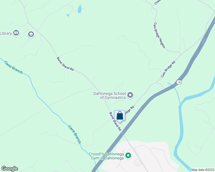 map of restaurants, bars, coffee shops, grocery stores, and more near 70 Etowah Ridge in Dawsonville