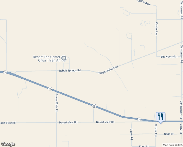 map of restaurants, bars, coffee shops, grocery stores, and more near Rabbit Springs Road in Lucerne Valley