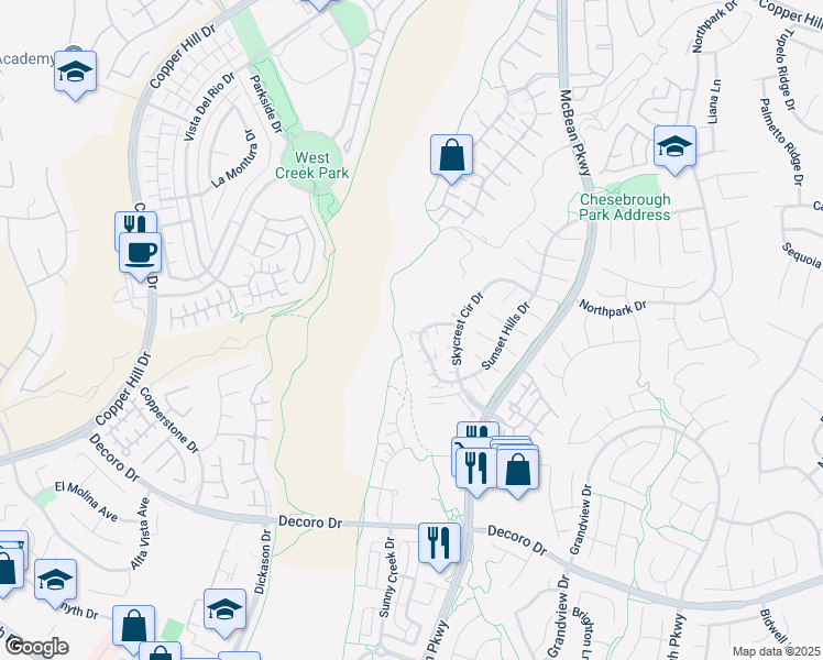 map of restaurants, bars, coffee shops, grocery stores, and more near 27939 Crown Court Circle in Santa Clarita
