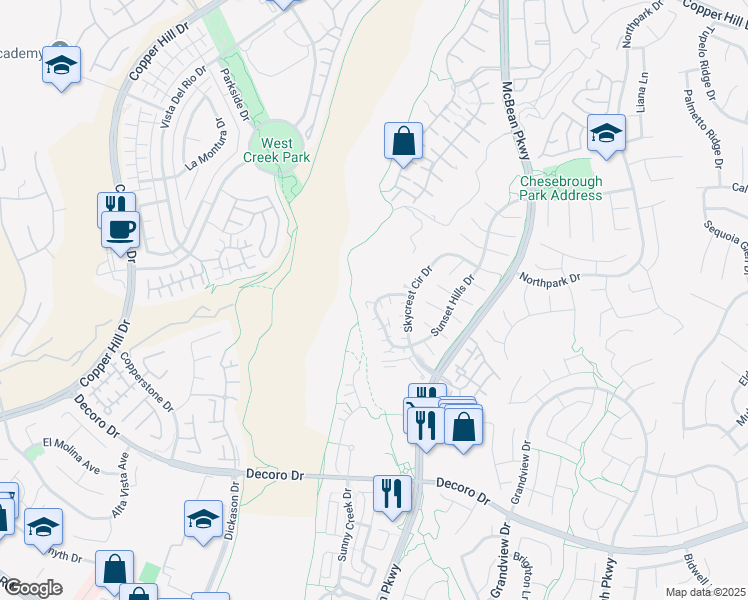 map of restaurants, bars, coffee shops, grocery stores, and more near 27945 Crown Court Circle in Santa Clarita