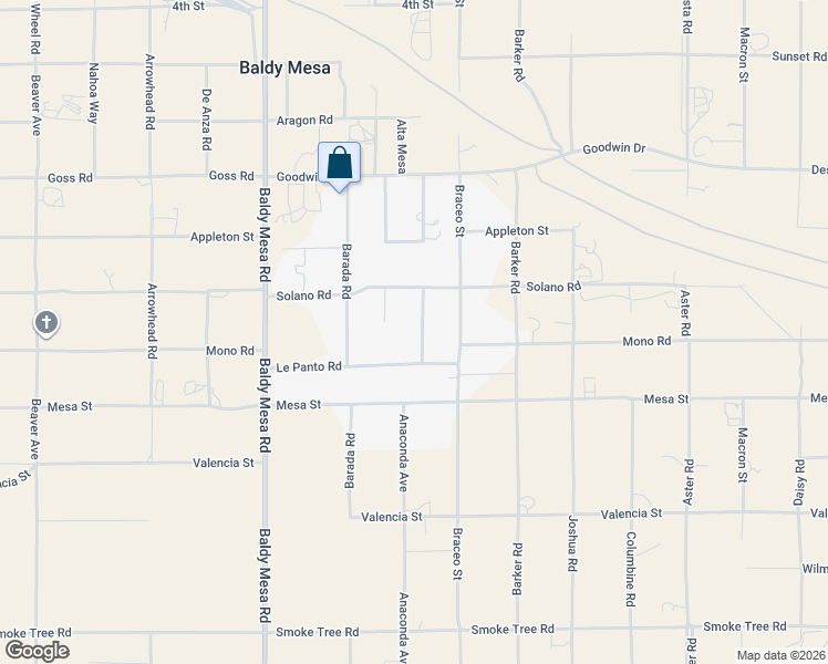 map of restaurants, bars, coffee shops, grocery stores, and more near 11030 Anaconda Road in Victorville