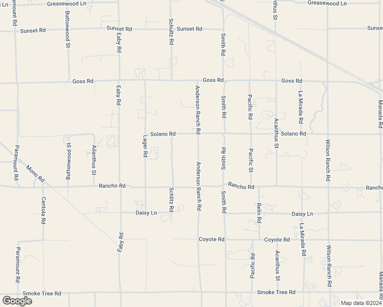 map of restaurants, bars, coffee shops, grocery stores, and more near 11032 Anderson Ranch Road in Phelan