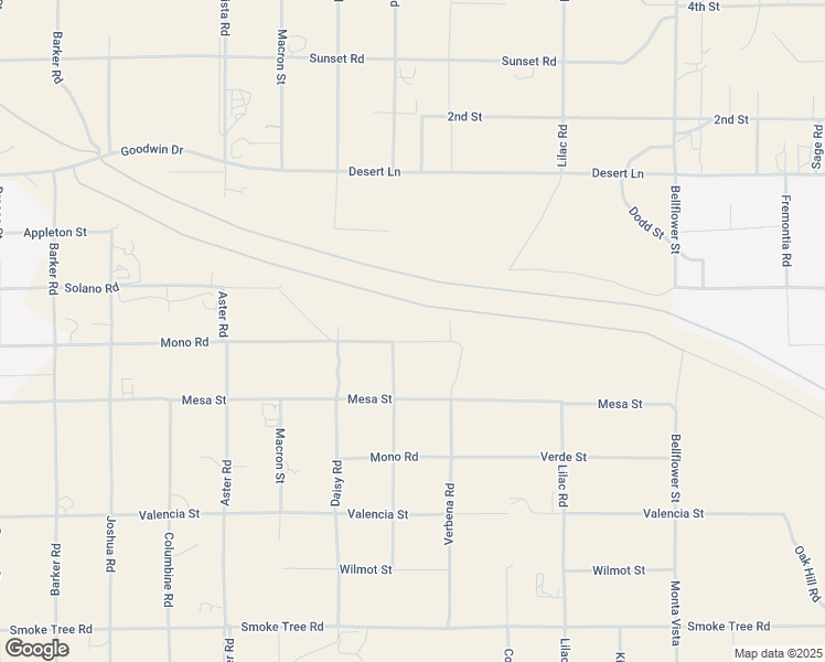 map of restaurants, bars, coffee shops, grocery stores, and more near 10834 Mono Road in Victorville