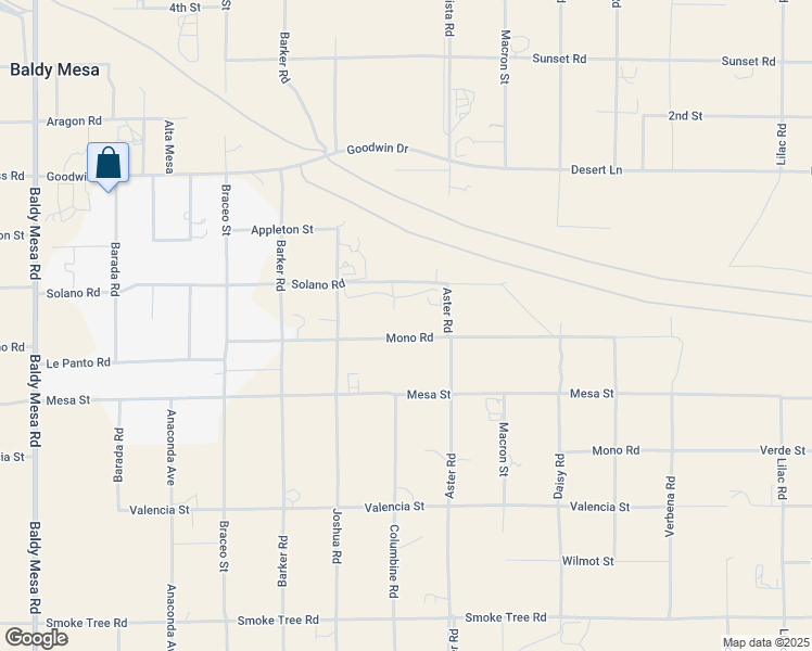 map of restaurants, bars, coffee shops, grocery stores, and more near 10444 Mono Road in Victorville