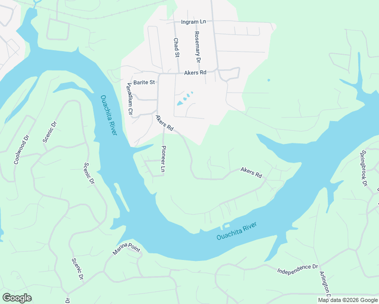 map of restaurants, bars, coffee shops, grocery stores, and more near 978 Akers Road in Hot Springs