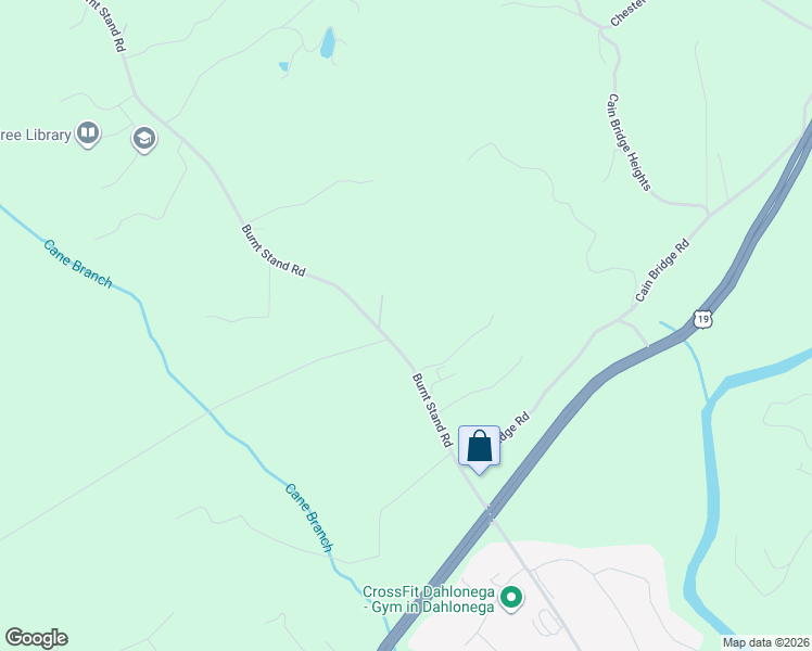 map of restaurants, bars, coffee shops, grocery stores, and more near 2191 Burnt Stand Road in Dahlonega