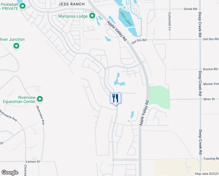 map of restaurants, bars, coffee shops, grocery stores, and more near 10974 Kelvington Lane in Apple Valley