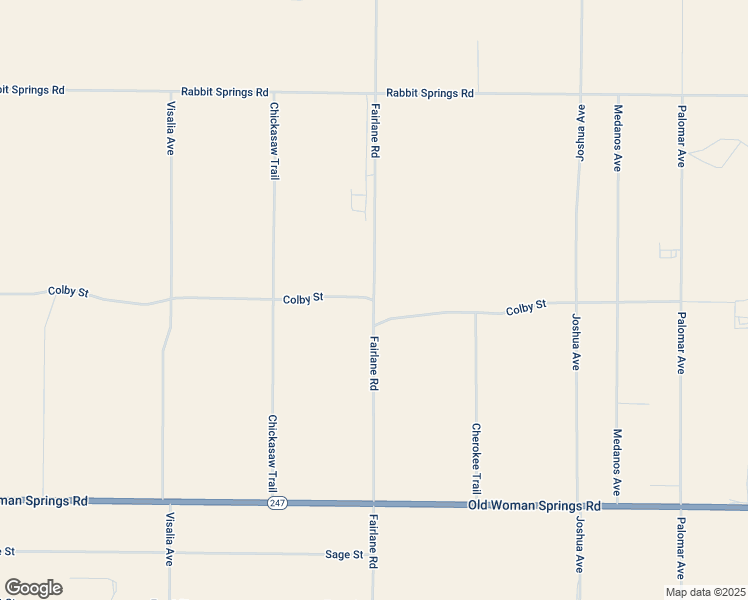 map of restaurants, bars, coffee shops, grocery stores, and more near Fairlane Road in Lucerne Valley