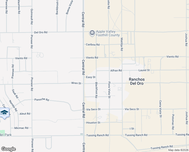 map of restaurants, bars, coffee shops, grocery stores, and more near 10954 Blackfoot Road in Apple Valley
