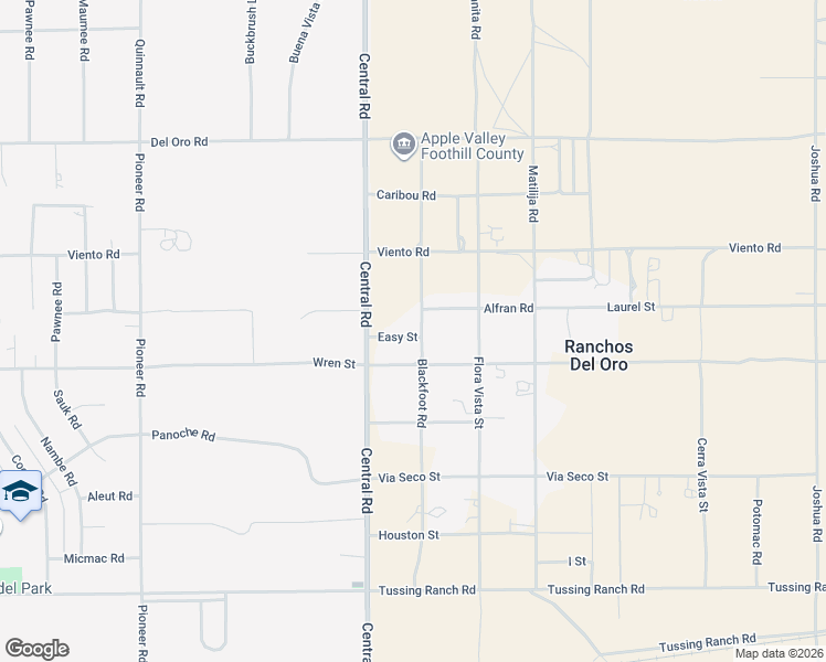 map of restaurants, bars, coffee shops, grocery stores, and more near 10954 Blackfoot Road in Apple Valley