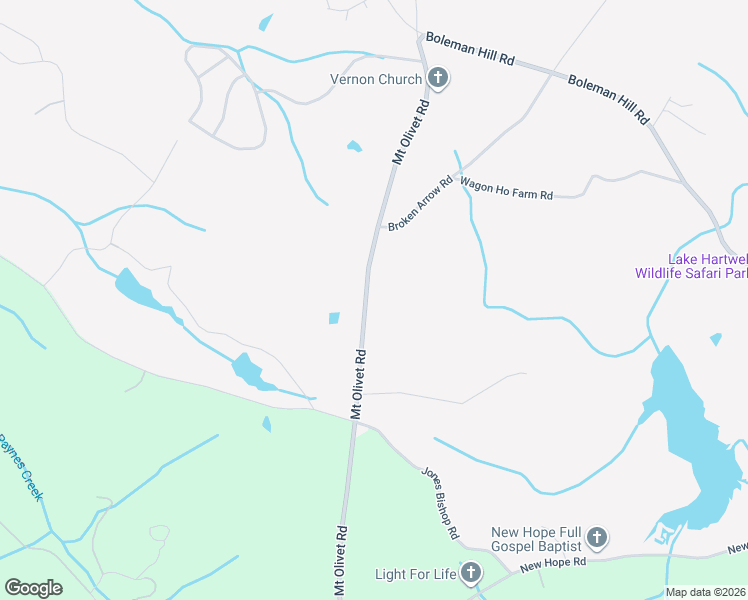 map of restaurants, bars, coffee shops, grocery stores, and more near 7804 Mount Olivet Road in Hartwell
