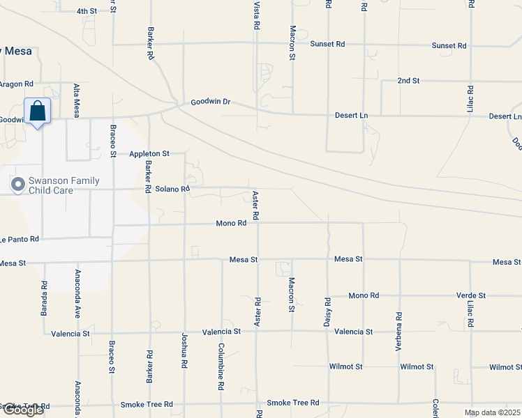map of restaurants, bars, coffee shops, grocery stores, and more near 2 Aster Road in Adelanto