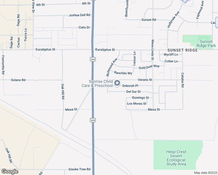 map of restaurants, bars, coffee shops, grocery stores, and more near 12237 Deborah Place in Victorville