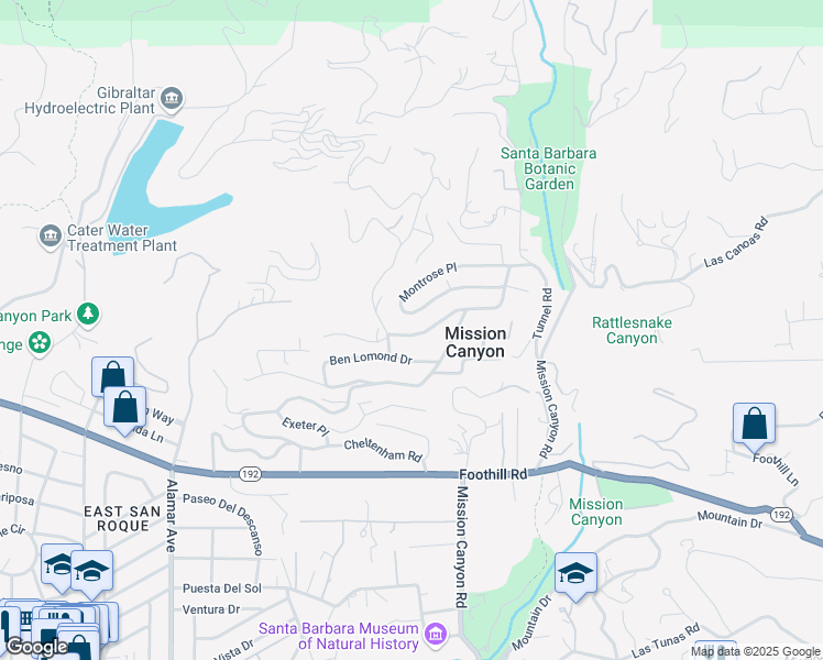 map of restaurants, bars, coffee shops, grocery stores, and more near 2776 Williams Way in Santa Barbara