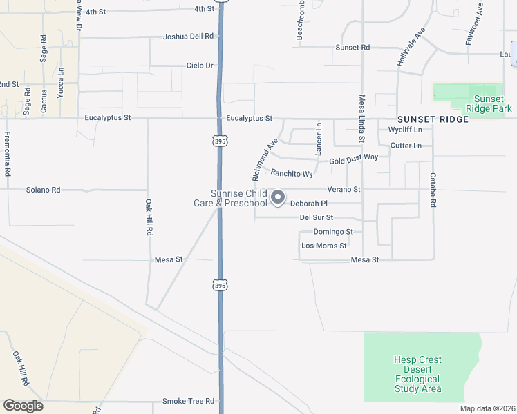 map of restaurants, bars, coffee shops, grocery stores, and more near 12237 Deborah Place in Victorville