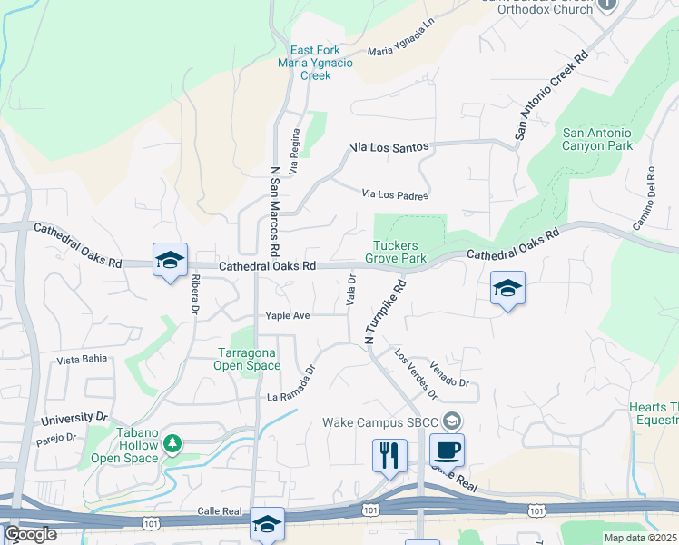 map of restaurants, bars, coffee shops, grocery stores, and more near 780 Mateo Court in Santa Barbara