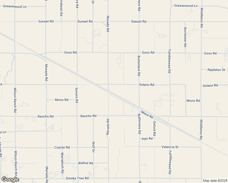 map of restaurants, bars, coffee shops, grocery stores, and more near 7199 Solano Road in Phelan