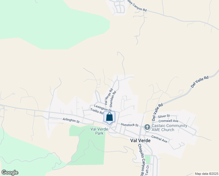 map of restaurants, bars, coffee shops, grocery stores, and more near 29227 Val Verde Road in Castaic