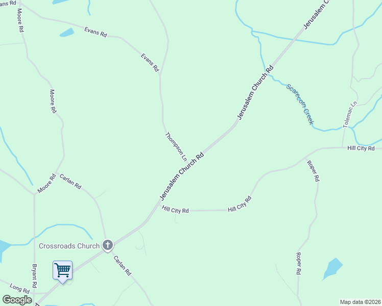 map of restaurants, bars, coffee shops, grocery stores, and more near 2018 Jerusalem Church Road in Jasper