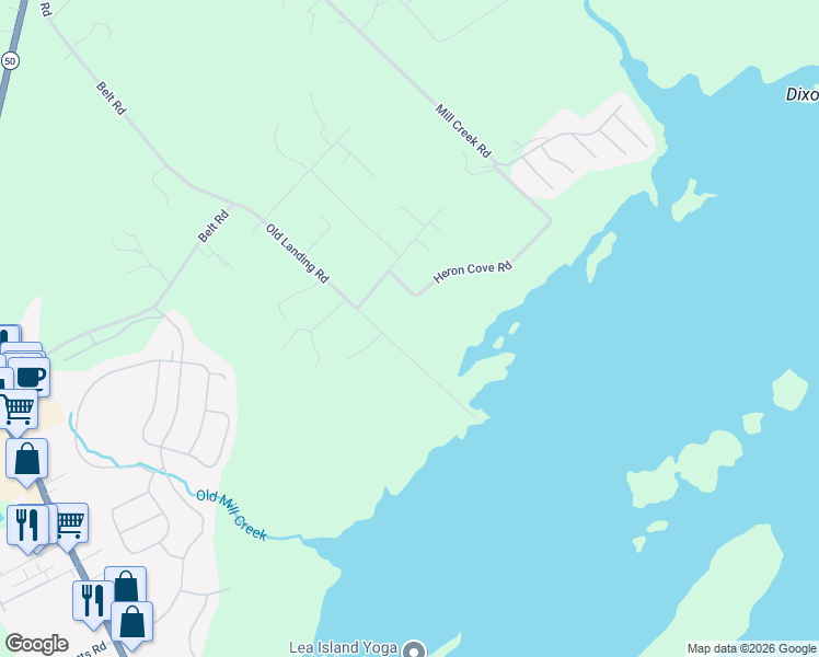 map of restaurants, bars, coffee shops, grocery stores, and more near 159 Heron Cove Road in Hampstead