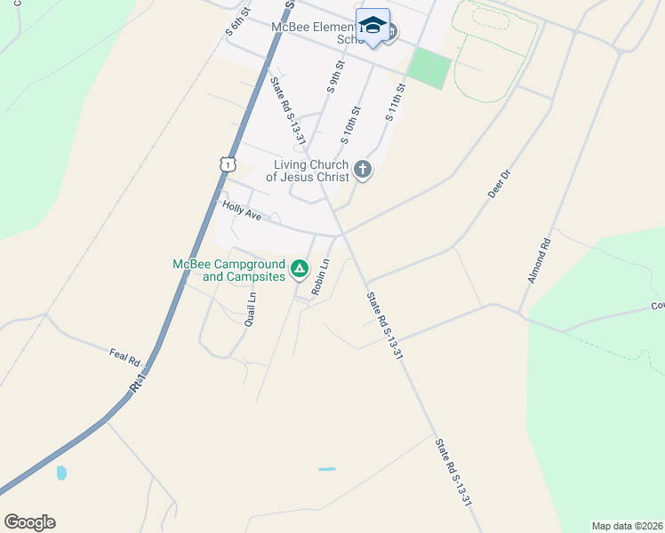 map of restaurants, bars, coffee shops, grocery stores, and more near 59 Goodson Lane in McBee