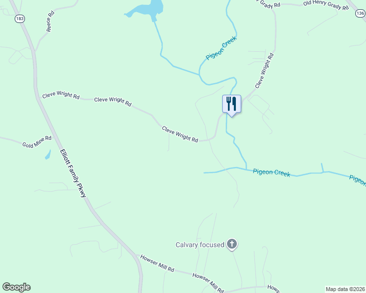 map of restaurants, bars, coffee shops, grocery stores, and more near 536 Cleve Wright Road in Dawsonville