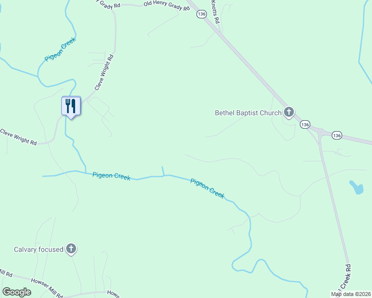 map of restaurants, bars, coffee shops, grocery stores, and more near 748 Pigeon Creek Drive in Dawsonville