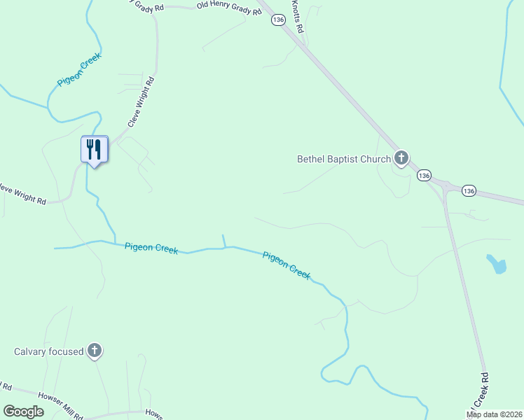 map of restaurants, bars, coffee shops, grocery stores, and more near 748 Pigeon Creek Drive in Dawsonville