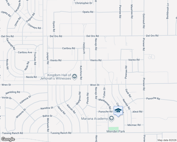 map of restaurants, bars, coffee shops, grocery stores, and more near 11011 Viento Pl in Apple Valley