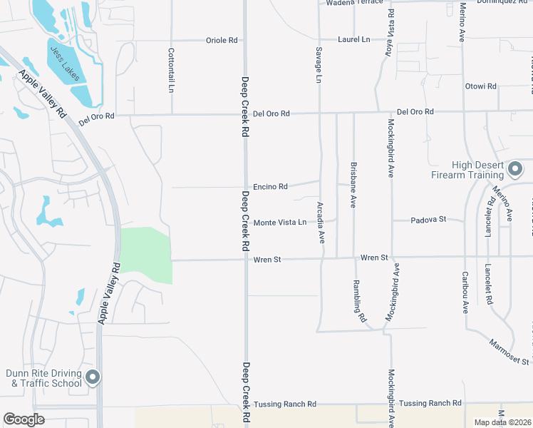 map of restaurants, bars, coffee shops, grocery stores, and more near 20130 Monte Vista Lane in Apple Valley