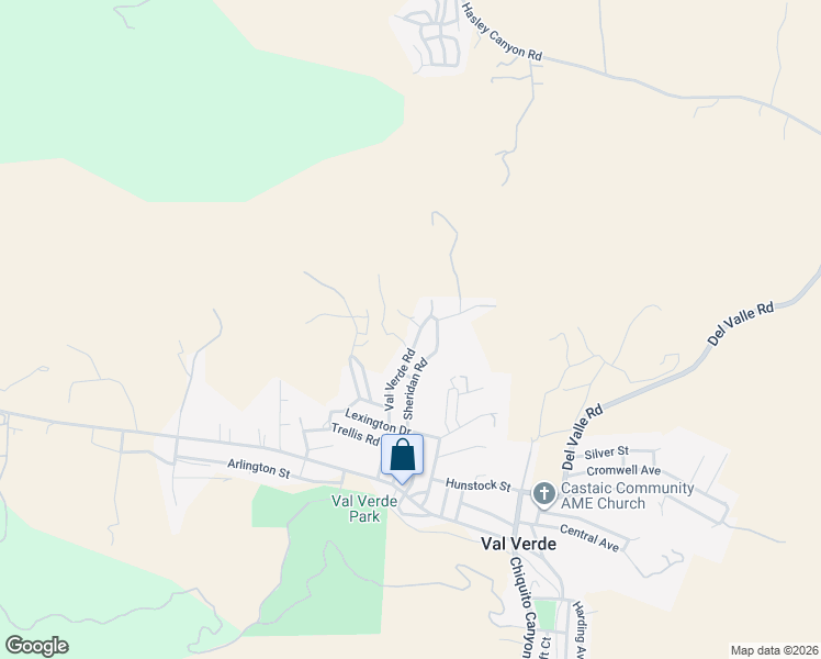 map of restaurants, bars, coffee shops, grocery stores, and more near 29253 Val Verde Road in Castaic