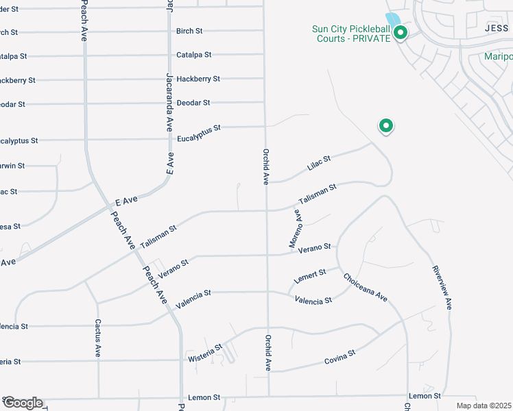 map of restaurants, bars, coffee shops, grocery stores, and more near 18476 Talisman Street in Hesperia