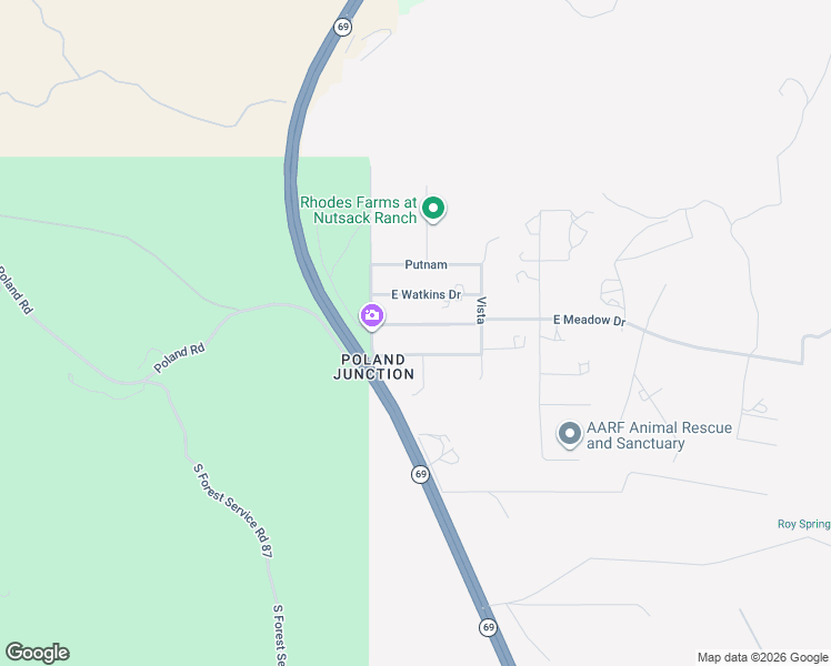 map of restaurants, bars, coffee shops, grocery stores, and more near 11095 East Meadow Drive in Mayer