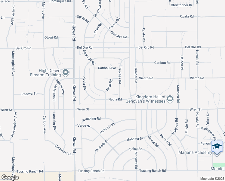 map of restaurants, bars, coffee shops, grocery stores, and more near 11033 Moki Rd in Apple Valley