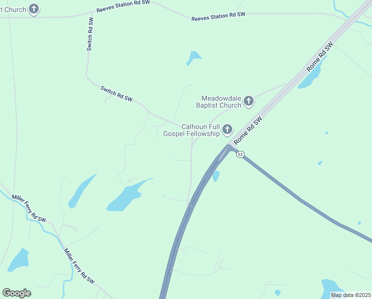 map of restaurants, bars, coffee shops, grocery stores, and more near 409 Switch Road Southwest in Calhoun