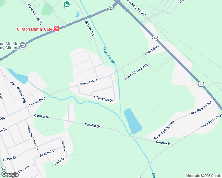 map of restaurants, bars, coffee shops, grocery stores, and more near 25 Edgewood Cir in Clinton